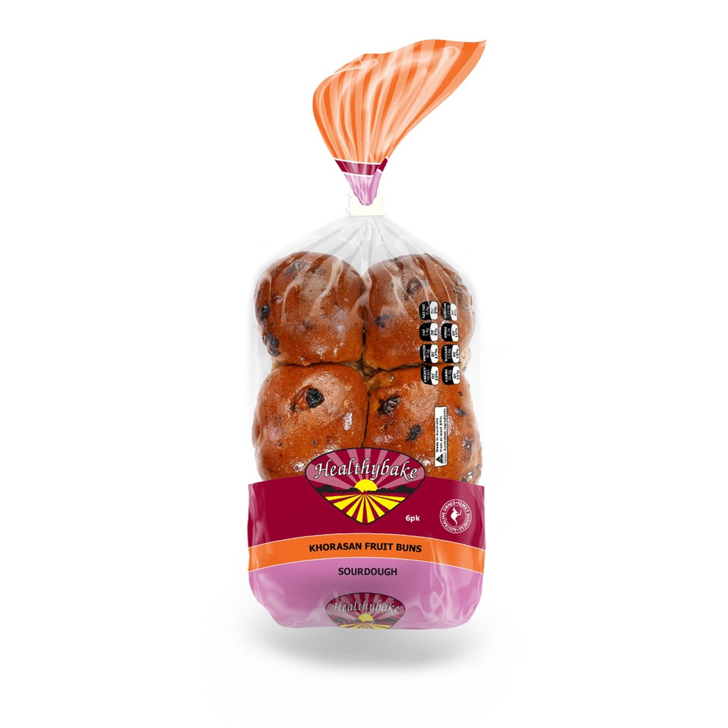 HEALTHYBAKE | Organic Khorasan Fruit Buns Sourdough, Pack of 6 packs  (order 2-3 days ahead)