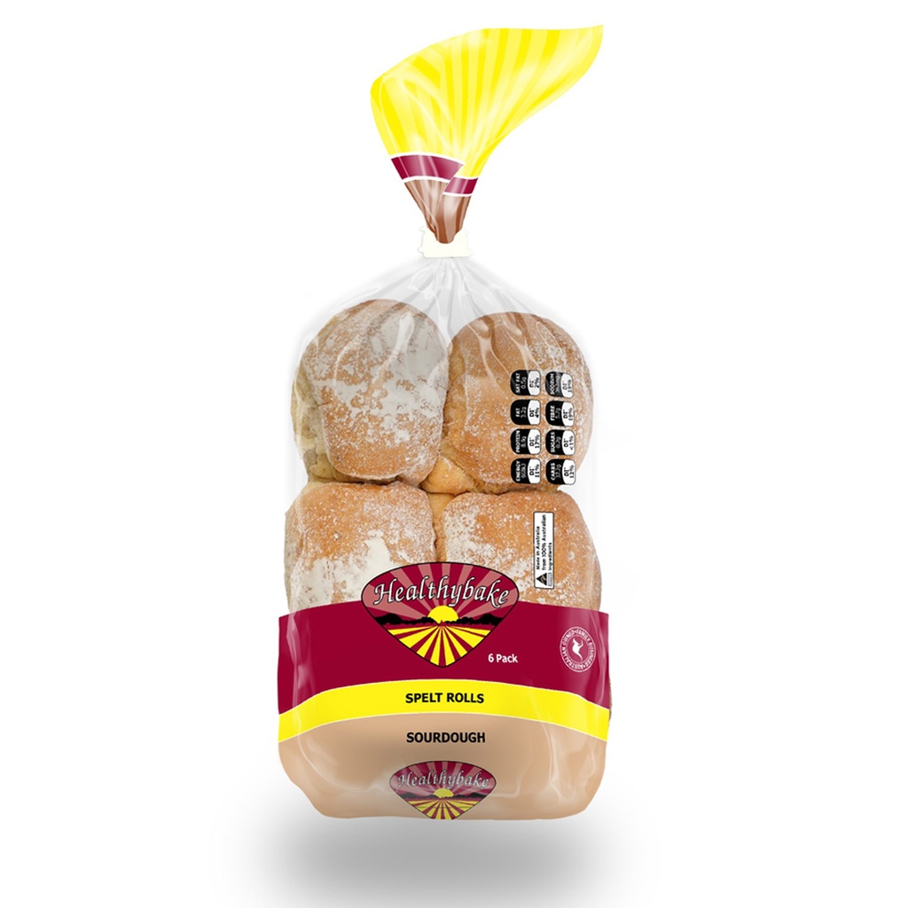 HEALTHYBAKE | Organic Spelt Hamburger Rolls Sourdough, Pack of 6 Packs (order 2-3 days ahead)
