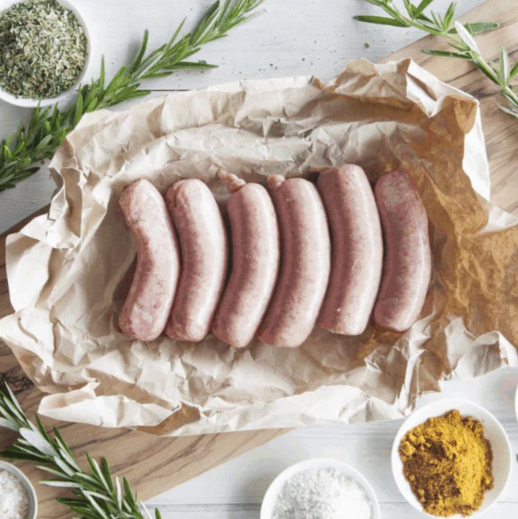 CHERRY TREE ORGANICS | Certified Organic Beef, Honey & Rosemary Sausages (order 2-3 days ahead)