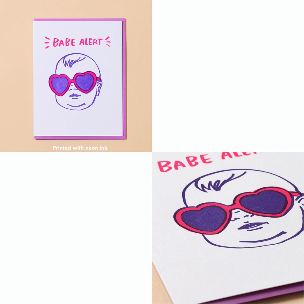 AHWA | Babe Alert Letterpress Card