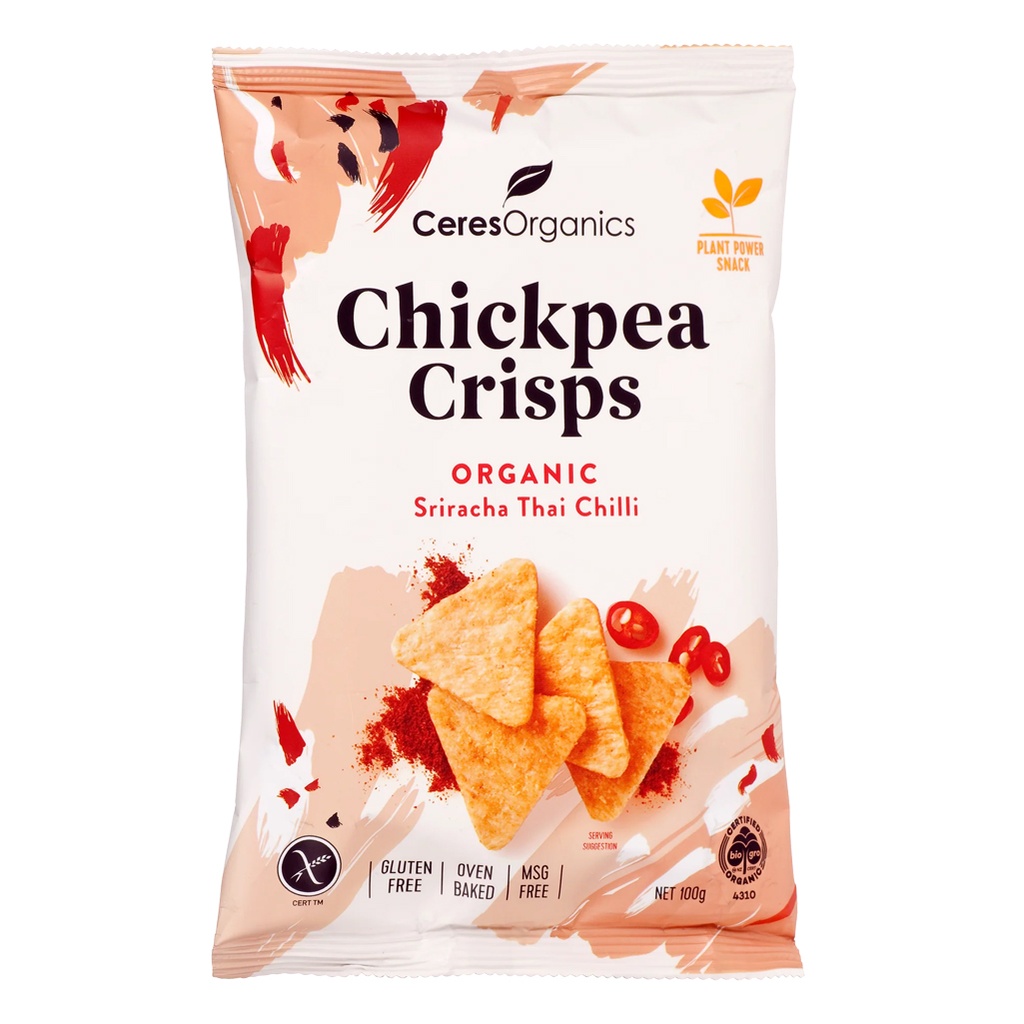 CERES ORGANICS | Chickpea Crisps – Sriracha Thai Chilli, 100g