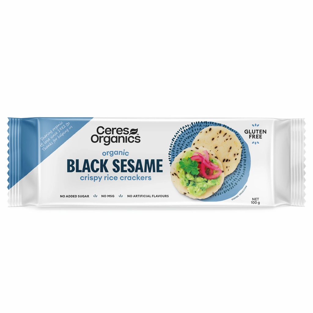 CERES ORGANICS | Crispy Black Sesame Crackers, 100g
