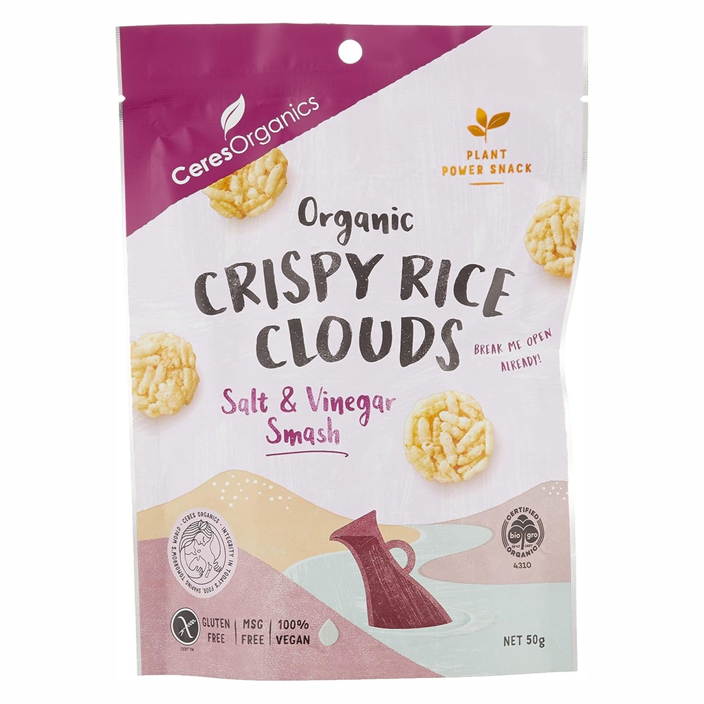 CERES ORGANICS | 酥脆米云 – 盐与醋风味，50克