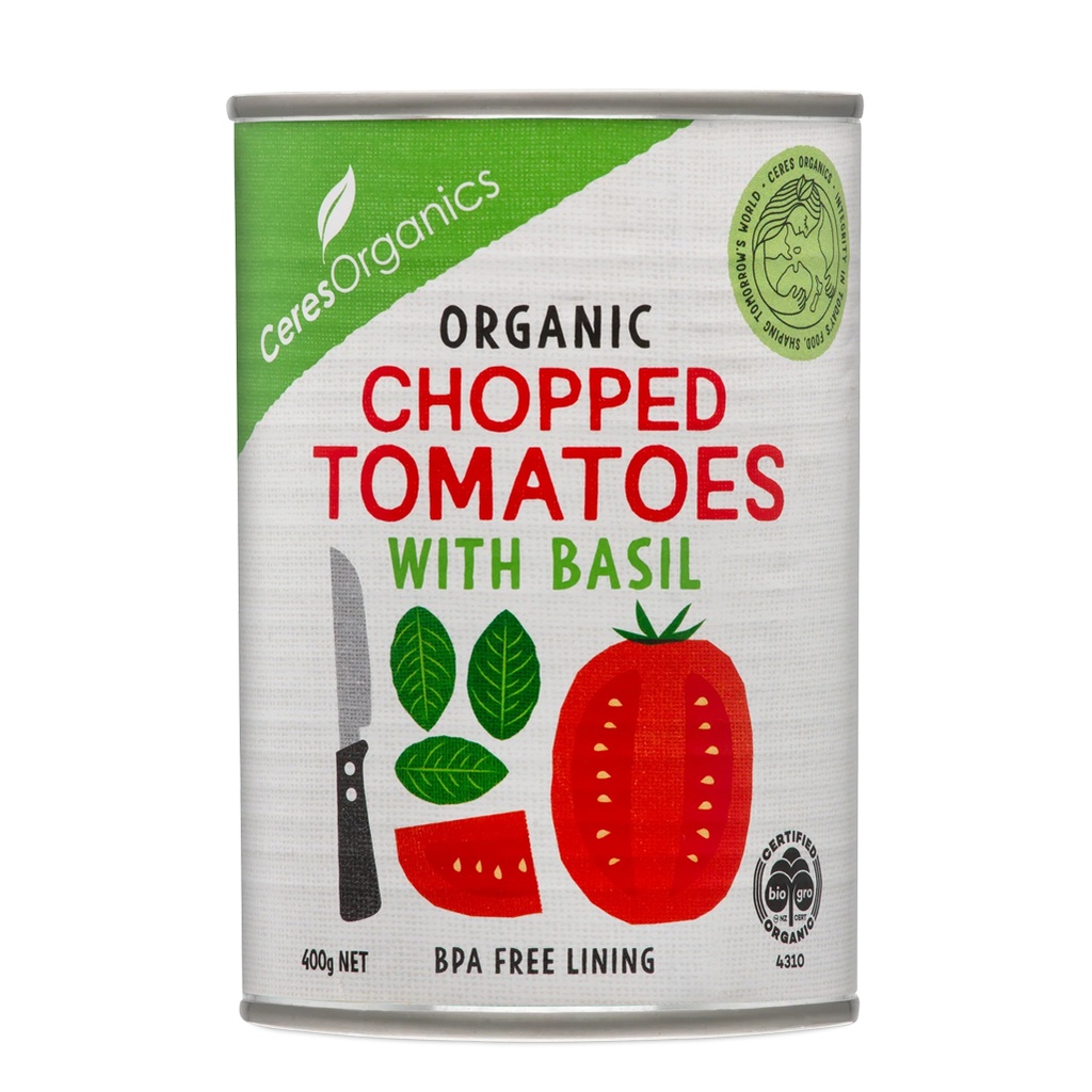 CERES ORGANICS | Chopped Tomatoes With Basil 400g