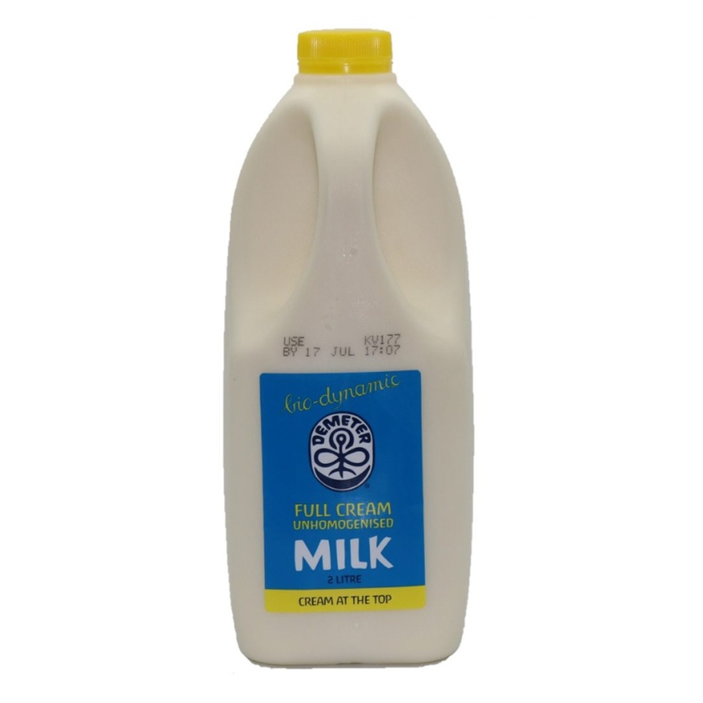 DEMETER BIO-DYNAMIC | Milk Unhomogenised, a bottle of 2 litres