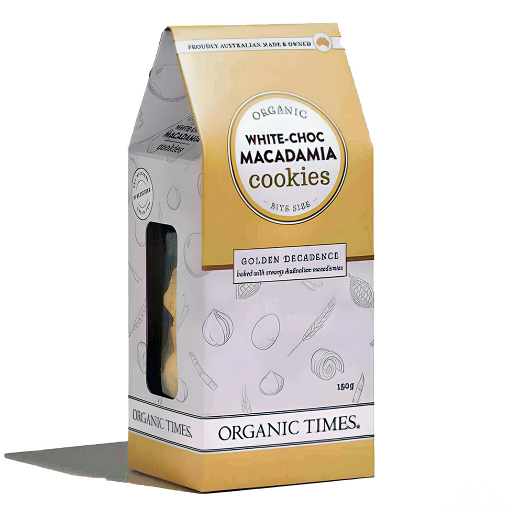 ORGANIC TIMES | 饼干 – 白巧克力澳洲坚果，150克