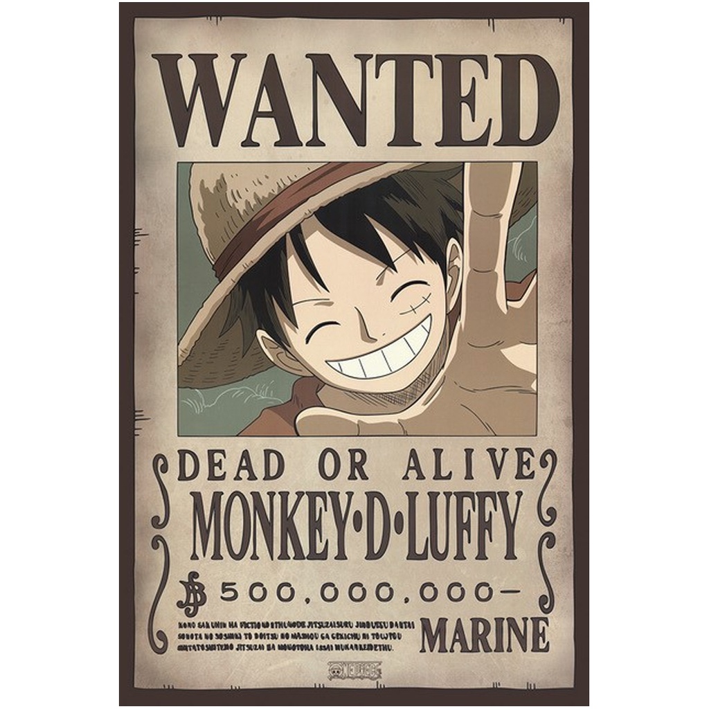 POSTER | One Piece - Monkey D. Luffy Wanted Dead or Alive Manga 24” x 36” Poster