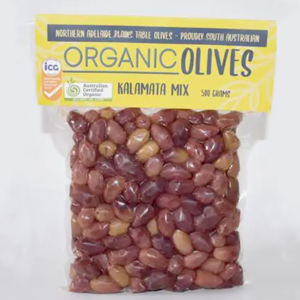 Kalamata Organic Olives Vacuumed Sealed Semi Dry (Mixed Colours) 500g
