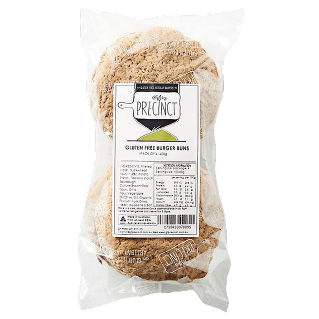 GF PRECINCT | Burger Buns (4 Pack) 400g (order 2-3 days ahead)