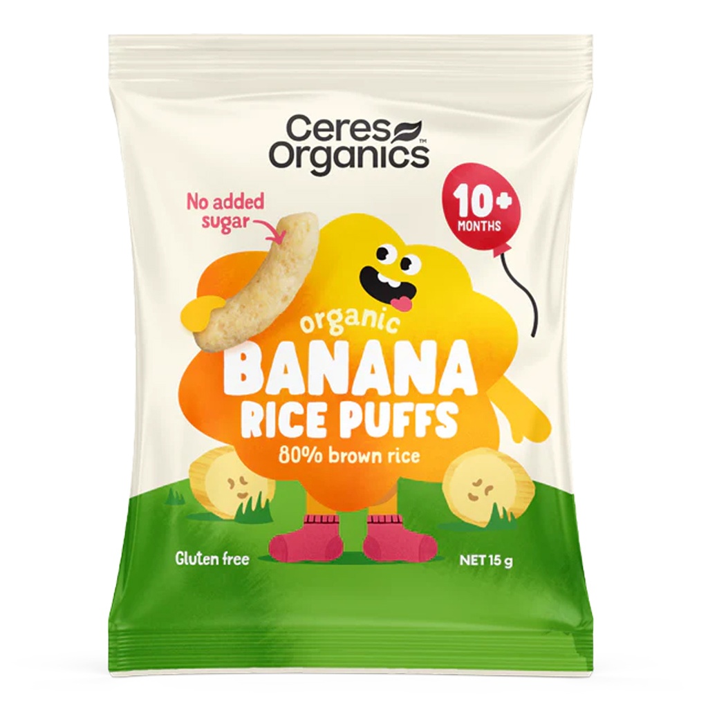 CERES ORGANICS | Rice Puffs Banana 6 x 15g