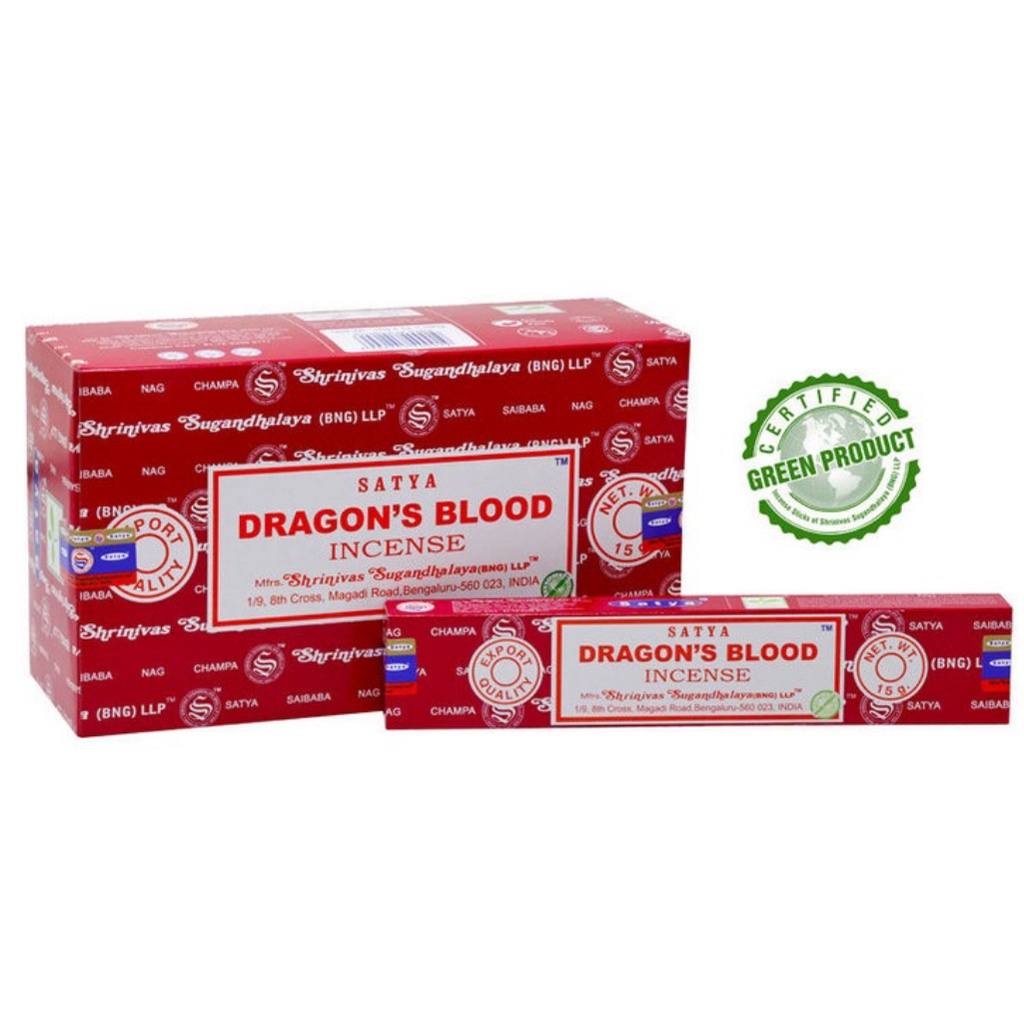 SATYA | Satya Incense DRAGONS BLOOD 15g BOX of 12 Packets