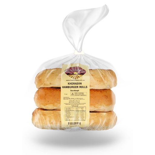 HEALTHYBAKE | Organic Khorasan Hamburger Rolls Sourdough, Pack of 6 Packs  (order 2-3 days ahead)