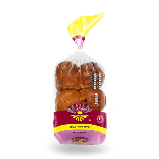 HEALTHYBAKE | Organic Spelt Fruit Buns Sourdough, Pack of 6 Packs (order 2-3 days ahead)