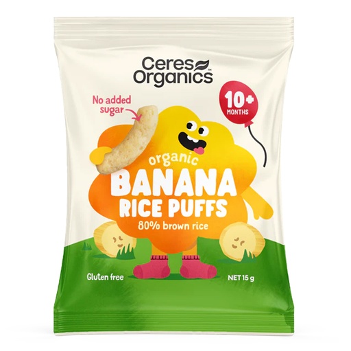 CERES ORGANICS | Rice Puffs Banana 6 x 15g