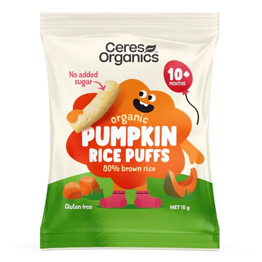 CERES ORGANICS | Rice Puffs Pumpkin 6 x 15g