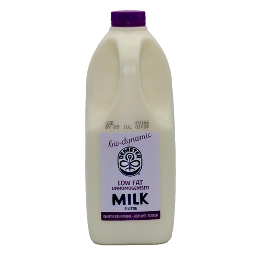DEMETER BIO-DYNAMIC | Milk Low Fat Unhomogenised , a bottle of 2 litres