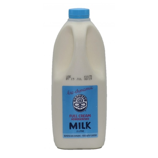 DEMETER BIO-DYNAMIC | Milk Full Cream Homogenised, a bottle of 2 litres