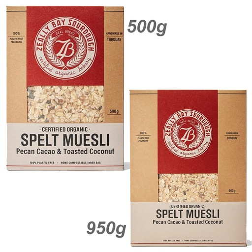 ZEALLY BAY SOURDOUGH | 麥片 – 碧根果可可與椰子脆片 (500g / 950g) 【認證有機】