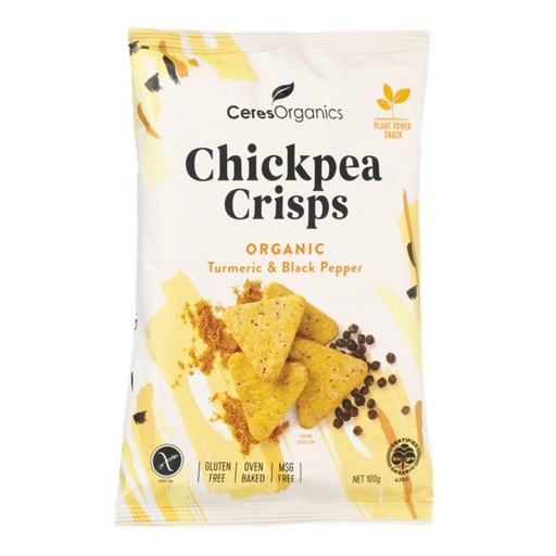 CERES ORGANICS | Chickpea Crisps – Turmeric & Black Pepper, 100g