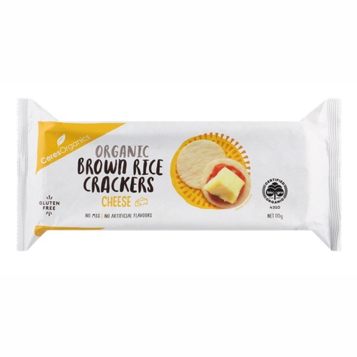 CERES ORGANICS | Brown Rice Cheese Crackers, 115g