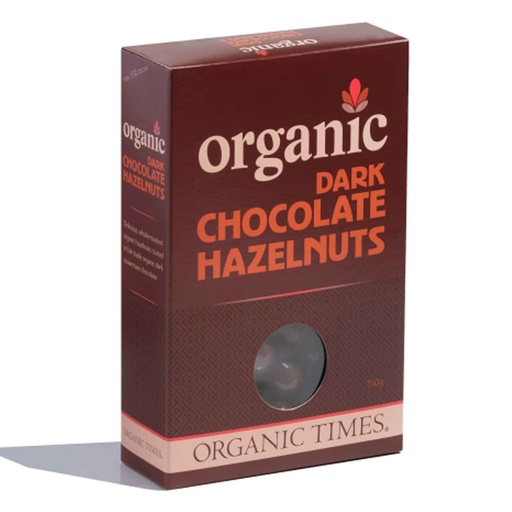 ORGANIC TIMES | Hazelnuts – Dark Chocolate 150g