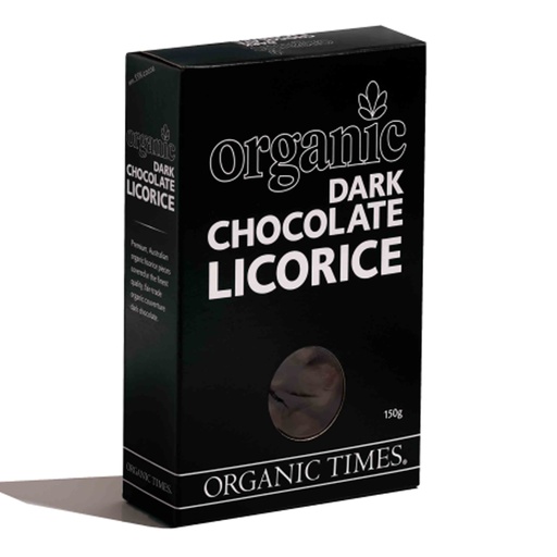 ORGANIC TIMES | Licorice – Dark Chocolate 150g