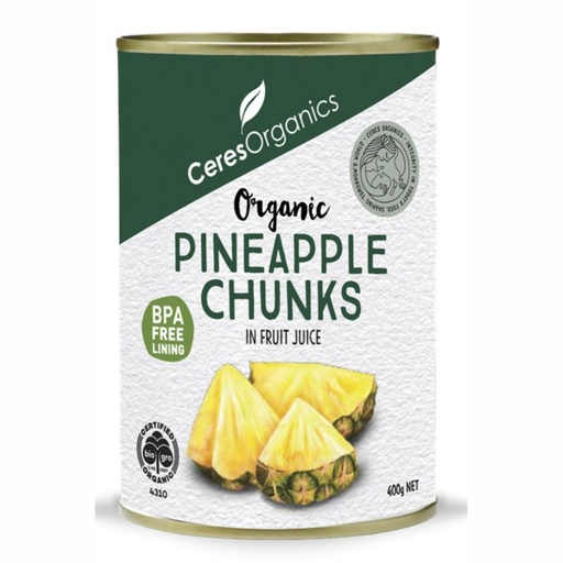 CERES ORGANICS | Pineapple Chunks in Fruit Juice 400g
