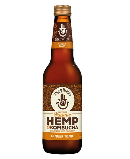 HAPPY HIPPIE | Organic Kombucha Ginger Tonic 330mL